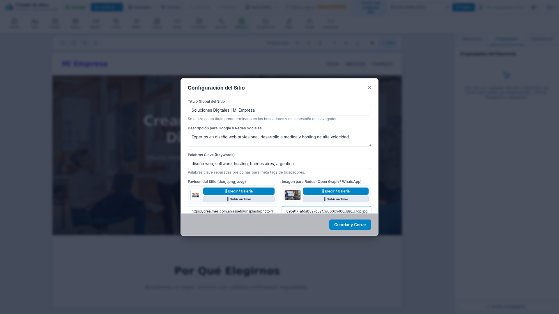 Configuración SEO y Open Graph